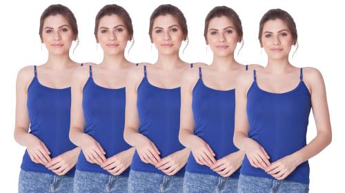 Dollar Missy Women Camisole Sonali Pack of 5- True Blue