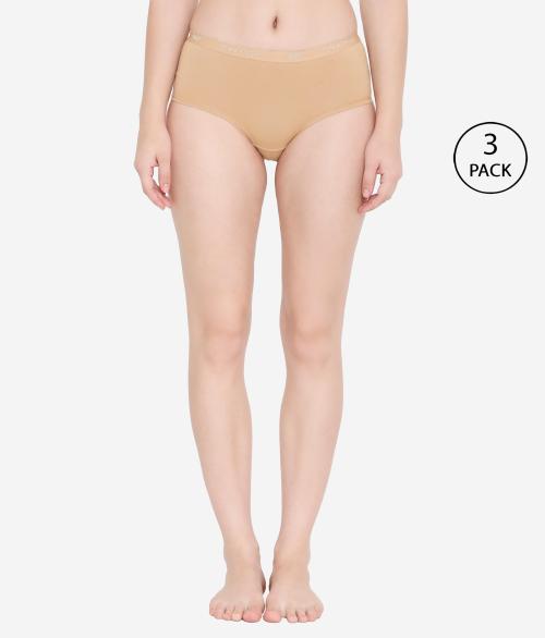 Feelings Women Amelie 112 Full Coverage Solid Boyleg Panties in Assorted Colours - Pack of 3