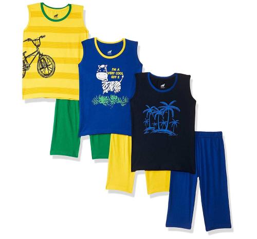 ONCH Boys Dress Clothing Set Combo with Tshirts & 3/4 Pant - Pack of 3