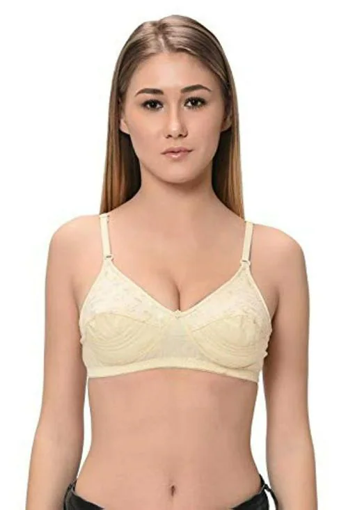 FEMULA Beige Cotton Regular Bra - 28B