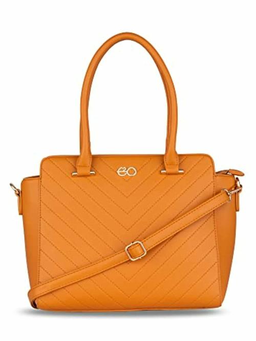 E2O Women's Yellow Polyurethane Handbag