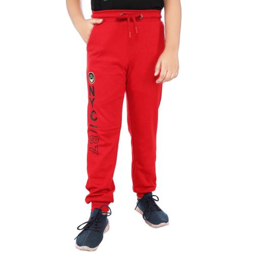 Dunamis Presents Kids NYC Trackpants | 100% Cotton | Fancy, Stylish and Comfortable 6-7 Y Red