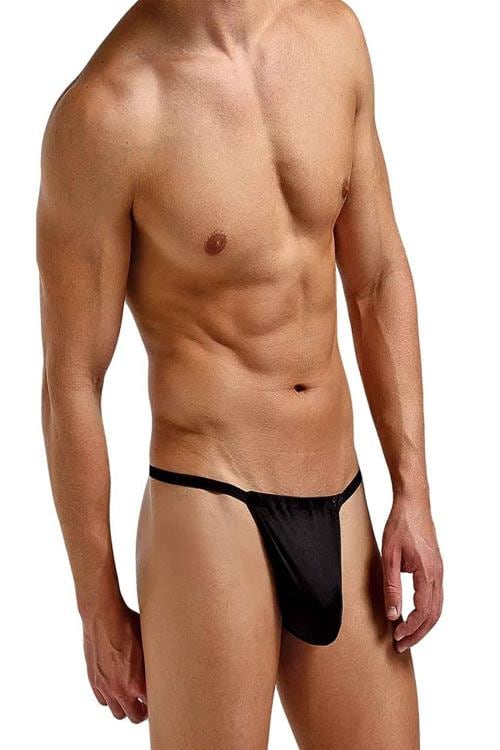 MERSODA Black Polyester and Spandex Thong Bikini Underwear - L