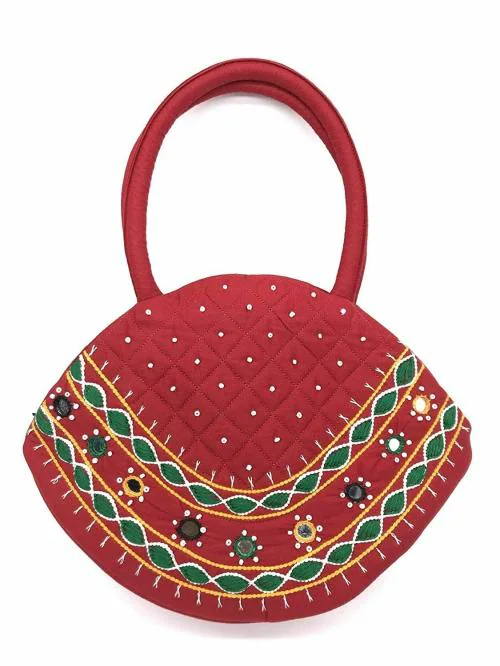 Buy SriAog Handicrafts Women hand bags small size Banjara handmade Mini  Handle Bag for Girls Hand Purse red colour 9.5x6.5x3.5 Inch (Beads and  Thread Work Mini Pouch) Online at Best Prices in