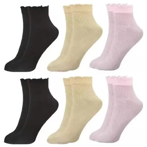 IGNOTO (Pack of 6) Ultra-thin Transparent Skin Socks with Thumb, Summer Nylon Socks for Women and Girls (Color & Pattern: Assorted)