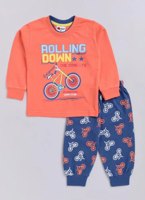 Mars Infiniti's Pure Cotton full Pant and Tshirts Set for Boys