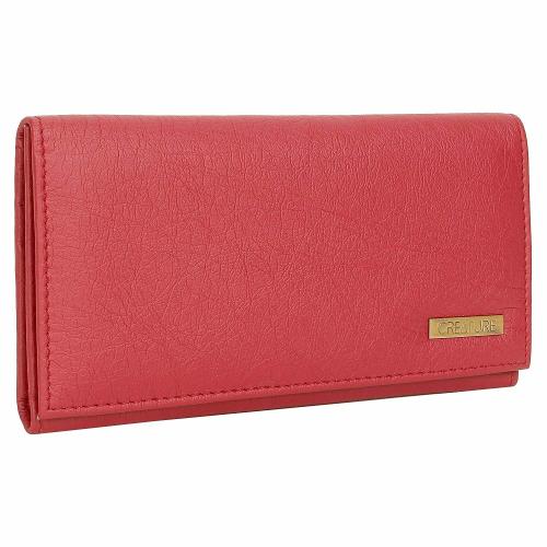 CREATURE Maroon Color Stylish Women's Clutch With Multiple Zipper and Card Slots (CL-020)