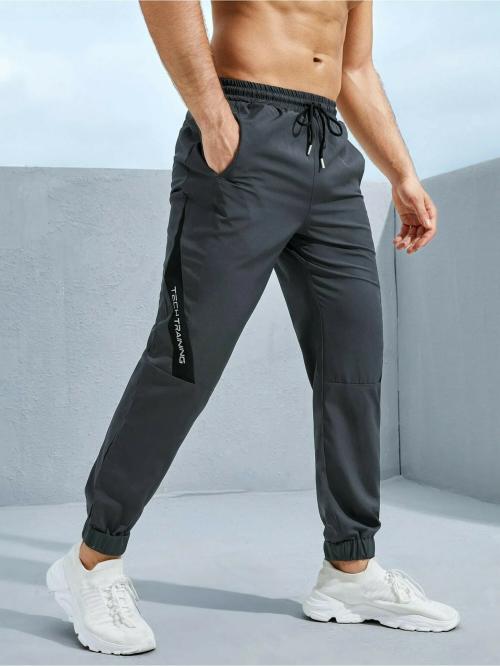 Jump Cuts Trackpant/Mens trackpant/Mens pant/trackpant/Men's Prinited Dark Grey and Black Polyester Slim Fit Trackpant