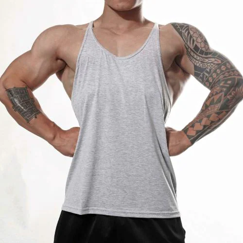 THE BLAZZE Grey Self Design Cotton Vest XL