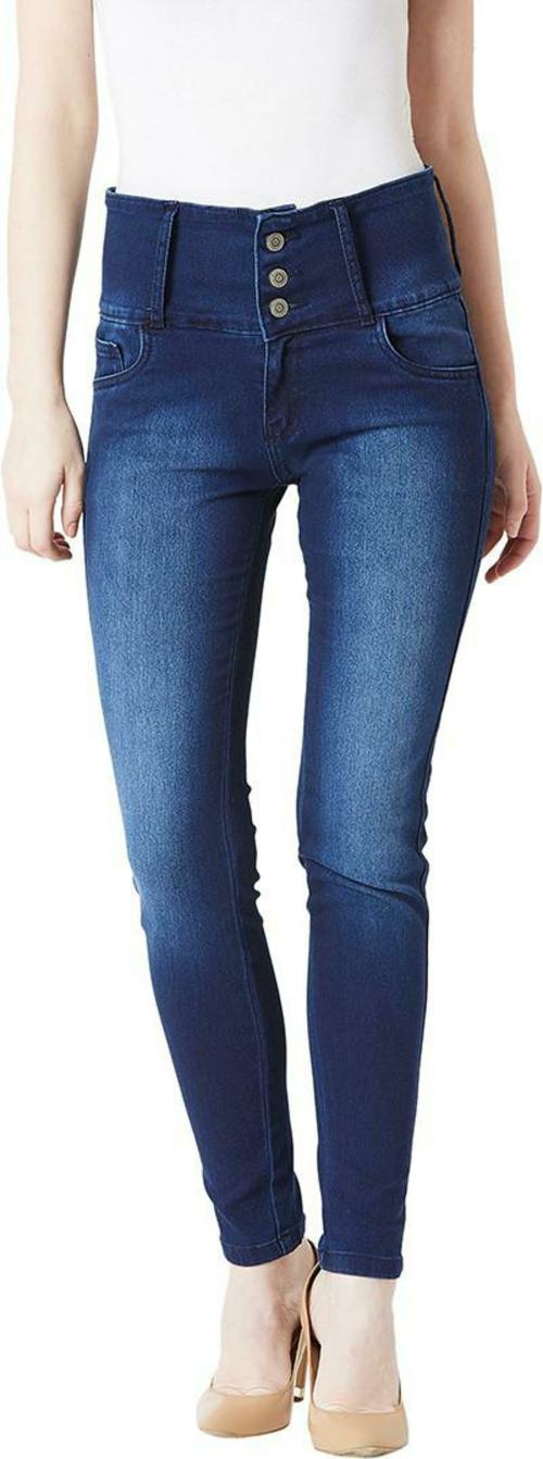 Miss Chase Women Navy Solid Single Jeans