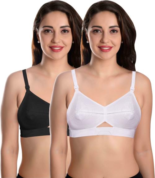Buy Featherline Women Multicolor Pure Cotton Pack of 2 Minimiser Bra (38D)  Online at Best Prices in India - JioMart.