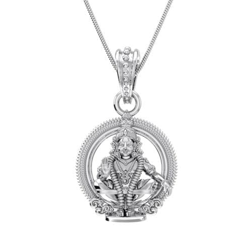 Akshat Sapphire Sterling Silver (92.5% purity) God Ayyappa Pendant for Men & Women Pure Silver Lord Ayyappa Locket for Good Health & Wealth