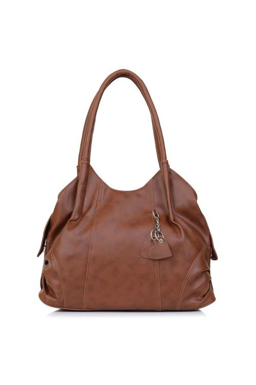 Fristo Brown PU Handbag for Women FRBN 025
