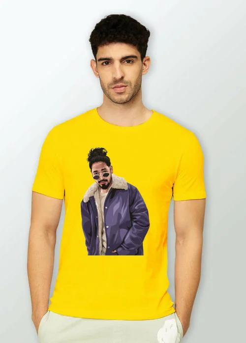 Estaban Men Yellow Emiw Ay Bentai Printed Polyester T-Shirt (M)