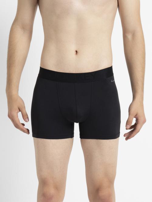 Jockey Men's Black Solid Nylon Trunks