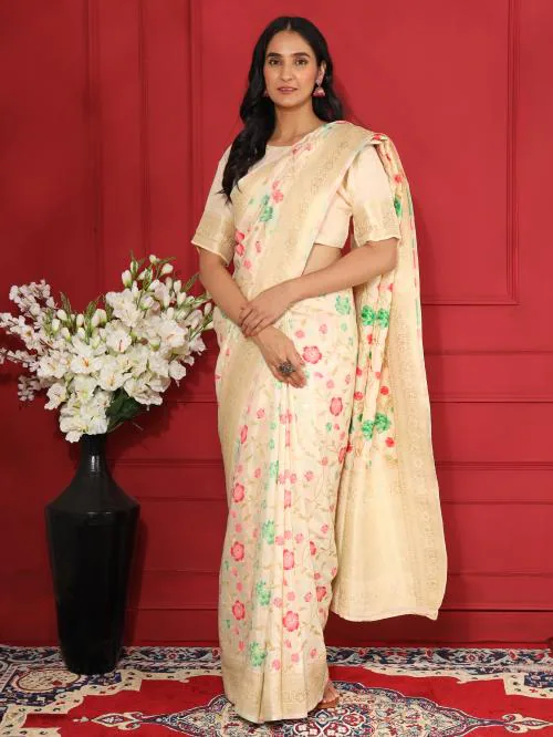 YAVIRA SILK Venilla New Beautiful Ethnic Wear Silk Blend Viscous Traditional Saree