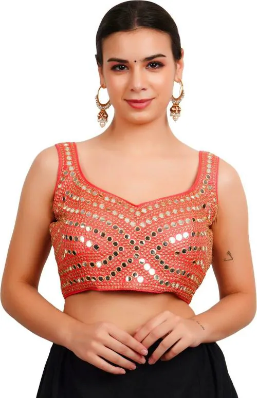 Buy Trendzmy Women Gajri Embellished Cotton Silk Sweetheart Neck