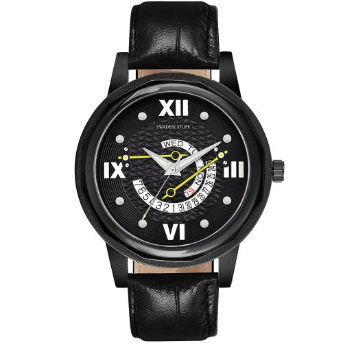 SWADESI STUFF Analogue Black Dail Watch For Men- (NPJ 011)