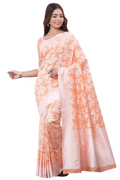 Glory Sarees Woven Lucknow Chikankari Silk Blend, Jacquard Saree  (Multicolor)