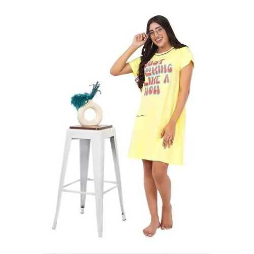 LOURICH FASHION Women's Hosiery Cotton Half Sleeve Printed Short Nighty