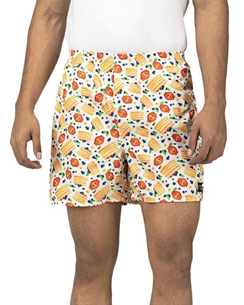 Whats Down Men Multicolor Pancakes Pattern Pure Cotton Boxers - L