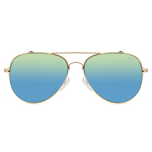 EYEMYEYE ALF S25B3672 Gold Tinted Aviator Sunglasses for Men and Women, Durable, Shatter-Resistant Lenses, UV-400 Protection with Free Case and Cleaning Cloth