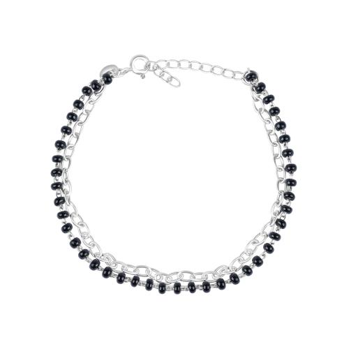925siller Sterling Silver Black and Silver Bracelet