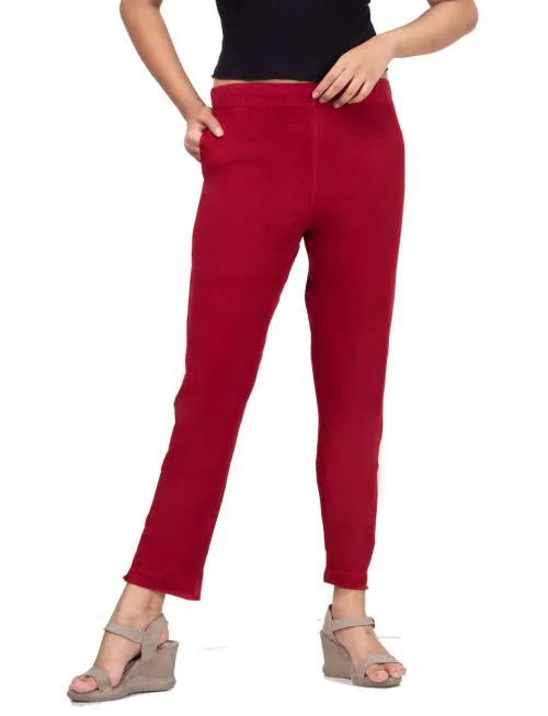 Buy Anaro Maroon Women Cotton Lycra Pencil Pant (Kurti Pant/cigarette