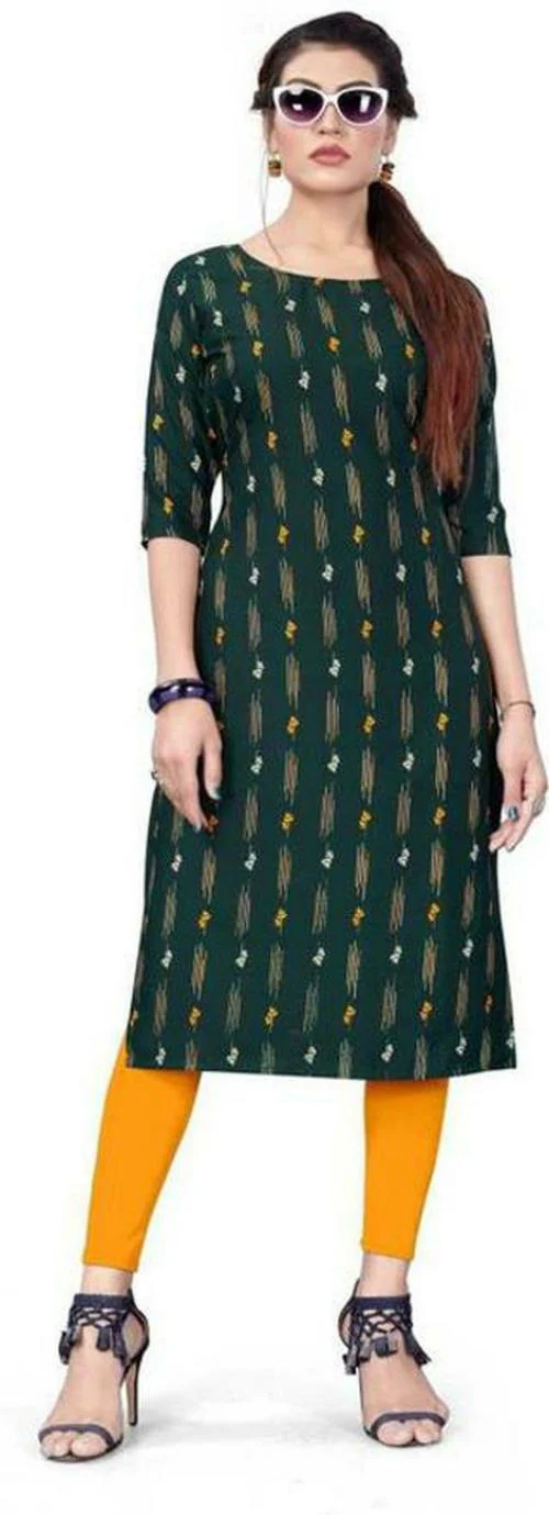 SHREE INFINITY EXPORT Women Multicolor Solid Crepe A-Line Kurta