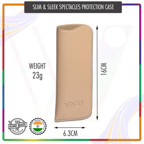 Unisex Artificial leather Protective Case, Slip in Soft Eyeglass Pouch