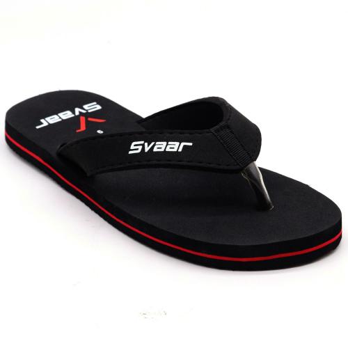 Svaar Comfort Trendy Black Slippers for Men
