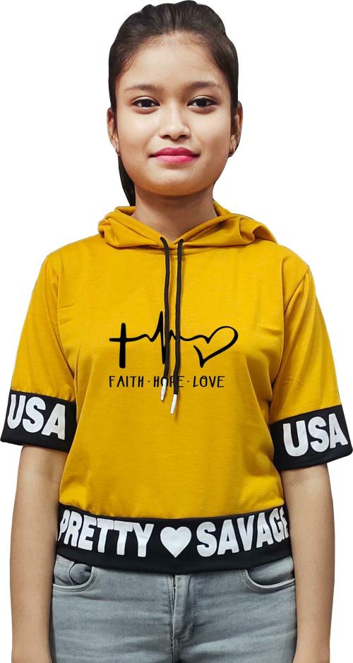 Modure Girls Blue Printed Cotton Blend A-line Top (14-15Y)