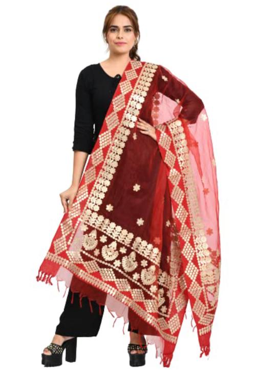 Moeza Women Red Organza Gotta Patti Bridal Dupatta Dupatta