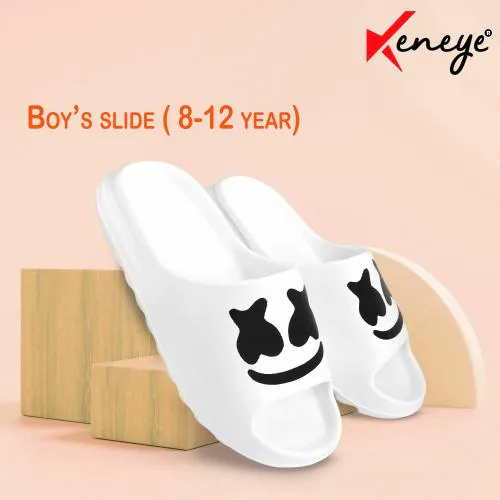 Keneye Trendy Soft & Comfortable Outdoor White Flip Flop Slides For Kid's