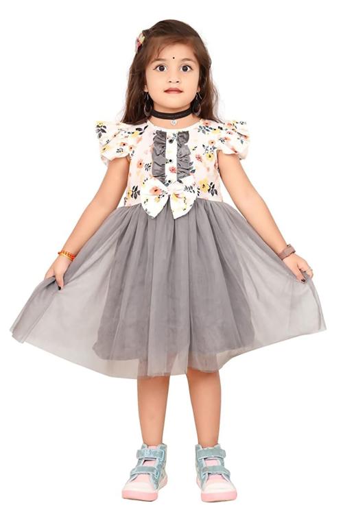 CROWN HUNTER Girls Multicolor Floral, Colourblock Belted Dress