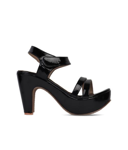 Elle Black Ankle Strap Sandals