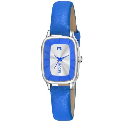 Redux GW-247 Blue Square Dial Leather Strap Analog Watch for Women's