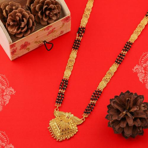 Buy Brado Jewellery Gold Plated Brass Black, Gold Chain Tanmaniya for