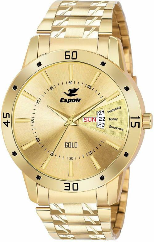 Espoir Men Gold Dial Gold Strap Analog Watch