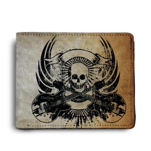 Shopmantra Canvas Rock N Roll Skull Music Printed Wallet (BT00000079)