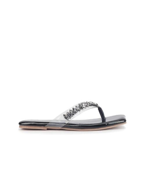 The Desi Dulhan Black Thong Sandals