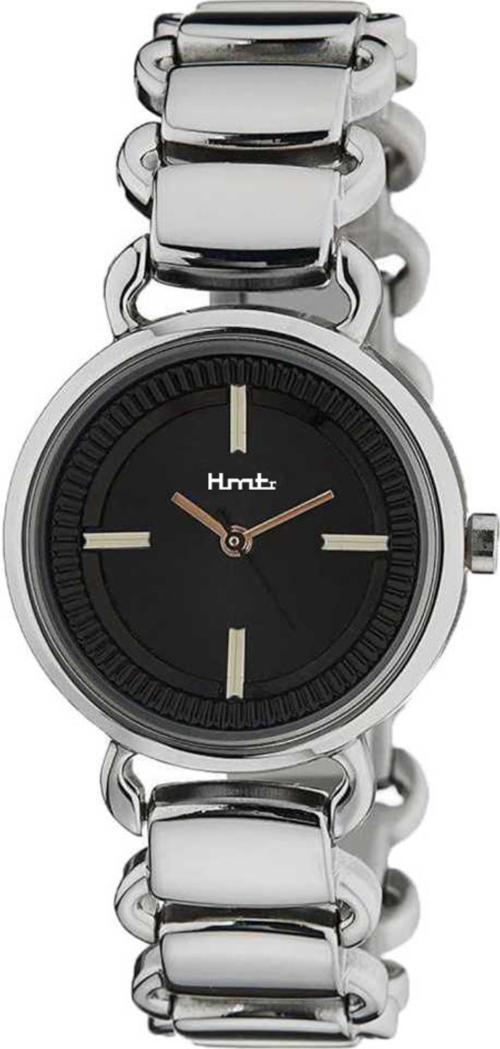 Hmtr Analog Black Dial Silver Strap Watch For Girls (Hmtr-8081-Black)