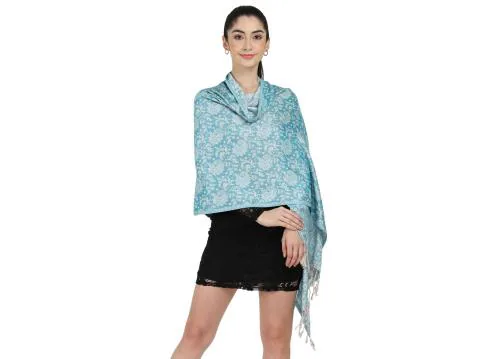 Cashmere Craft Wollen Sky Blue Winter Shawl for Women & Girls (Scarf Stole 3020)