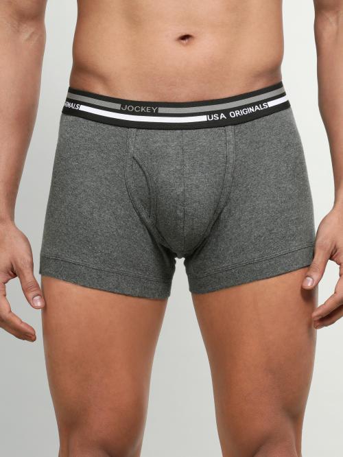 jockey Men Charcoal Cotton Solid Trunks