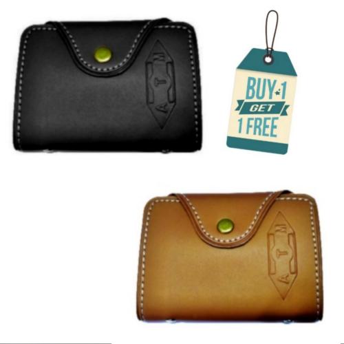 Wassxler ATM Card Holder 10 Cards Slots PU Material (Black & Brown) Pack of 2 Combo