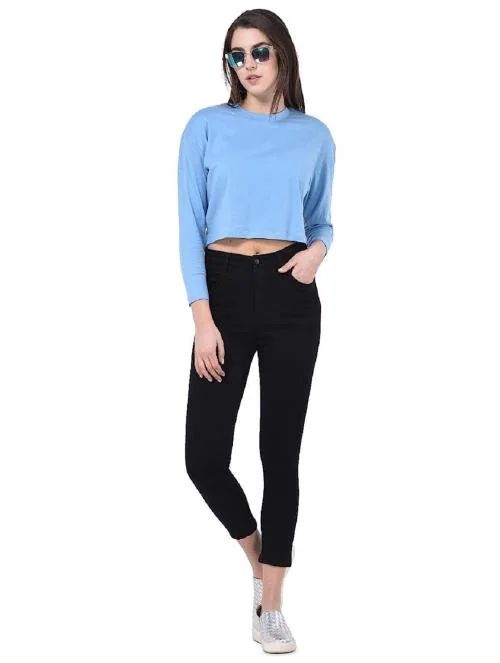 FADDY Jeans WEAR Women's Boyfriend Skinny Jeans (Black)