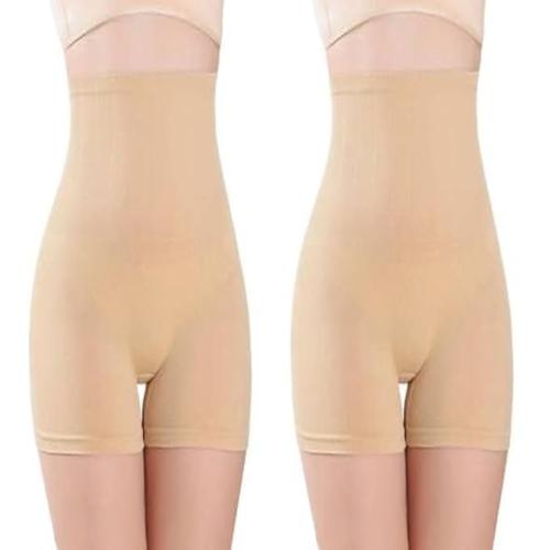 POSADHU ART Women's Control Body Shaper-Tummy Back,Thighs, Hips-Effective Seamless Shapewear (Pack Of-2) (Beige) (Free Size)