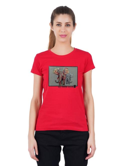 Ferocious Women's Graphic Printed Regular T-Shirt - Red