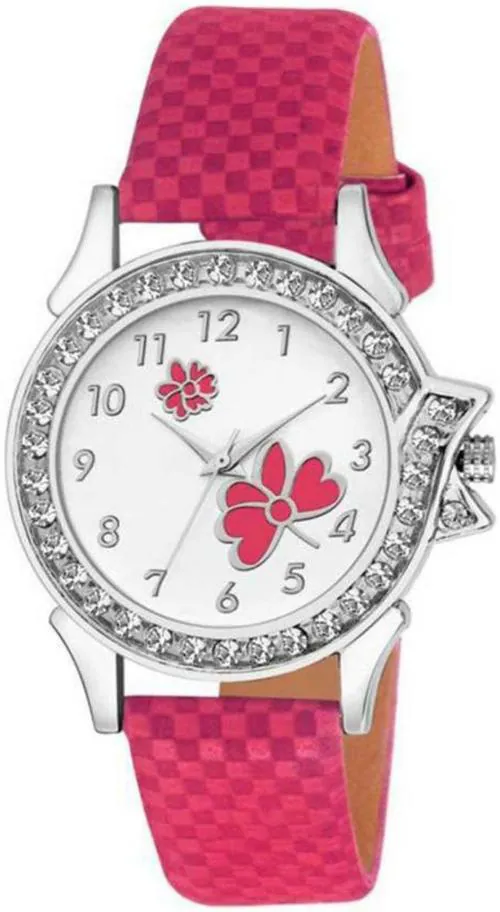 SPLAZOS Analog White Dial Pink Strap Wrist Watch for Girls