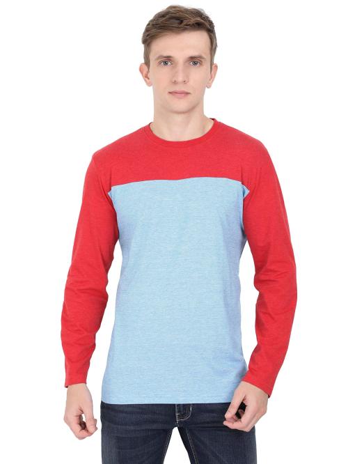 Ecoline Clothing Men Red,Cyan 50-50 Blend Raglan T-Shirt (L)